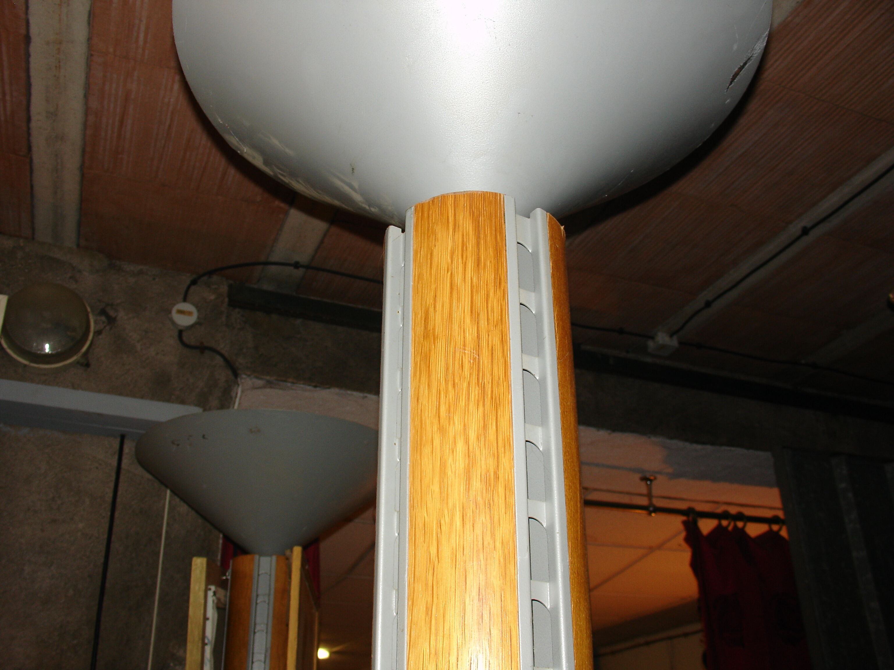 PHILIPS floor lamp, wood and grey painted steel, circa 1970