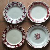 4 different plate plates on earthenware