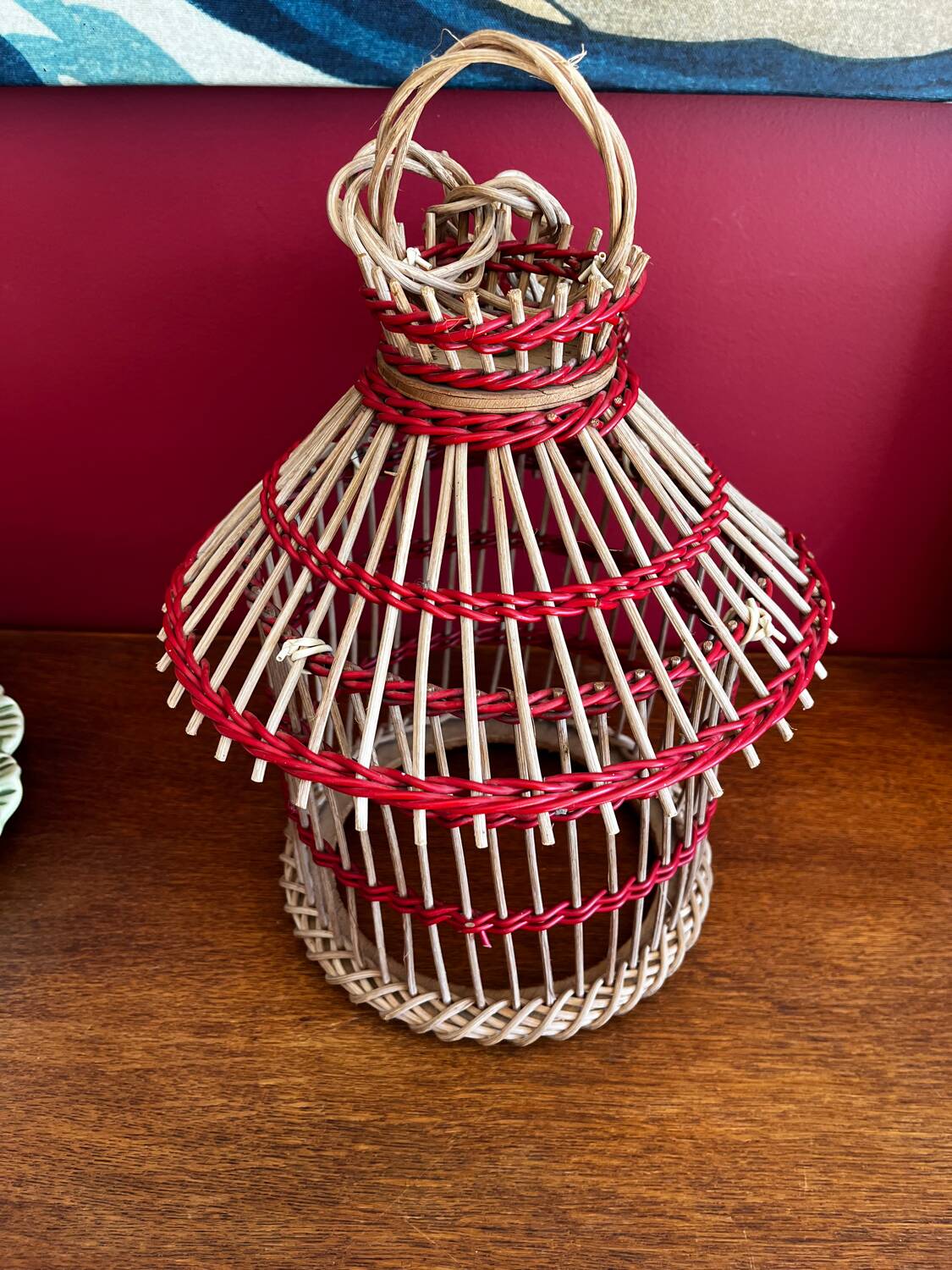 Suspension cage en osier