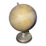 Cardboard world map on aluminum base - 1930s - excellent condition