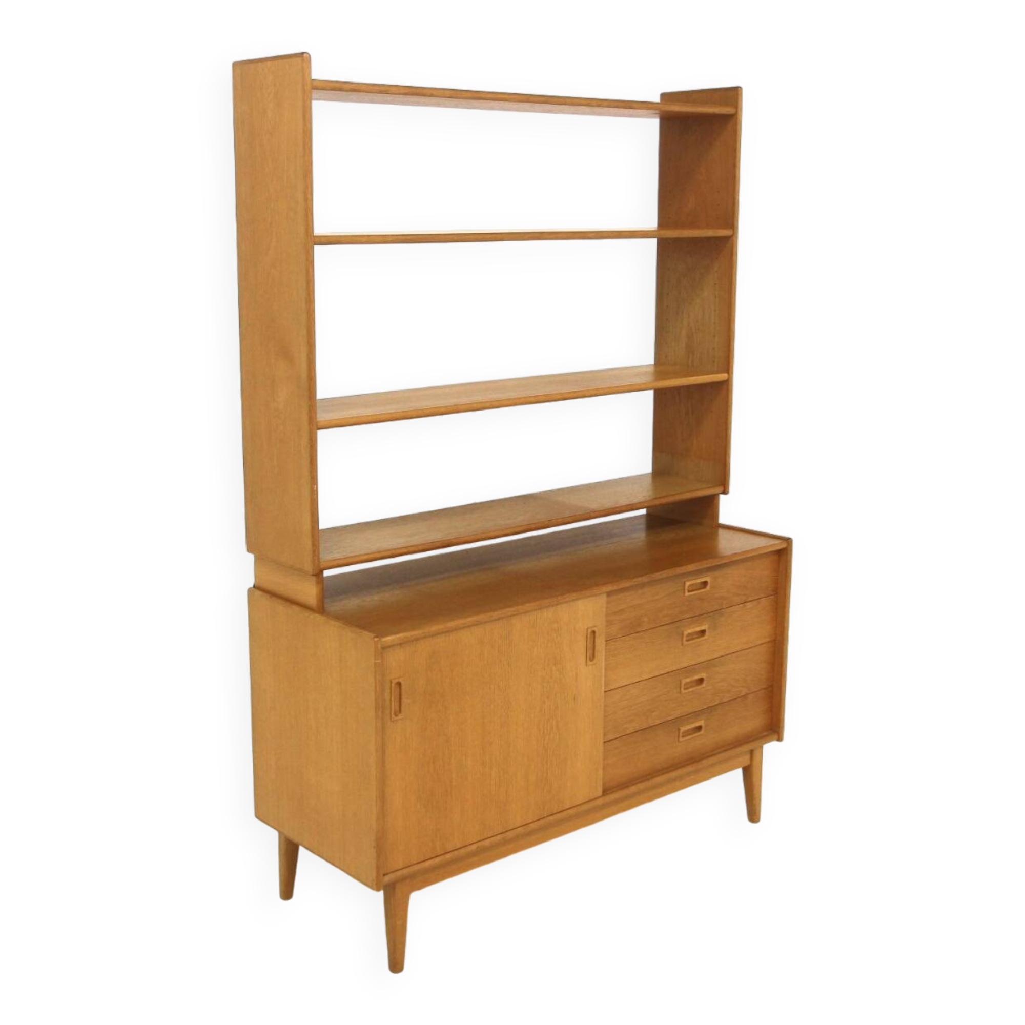 Scandinavian oak chest of drawers-bookcase, Sweden, 1960