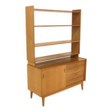 Scandinavian oak chest of drawers-bookcase, Sweden, 1960