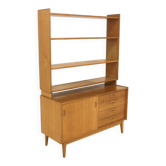 Scandinavian oak chest of drawers-bookcase, Sweden, 1960