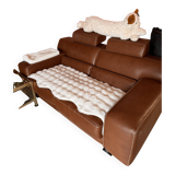 Roche Bobois Gold leather sofa 172 cm
