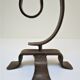 Brutalist candle holder wrought iron beaten patinated H. 37 cm