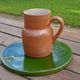 Large broc / pitcher (1l) in artisanal sandstone, very good condition signed sandstone from Bonny, France