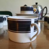 6 tasses à café et 6 assiettes 80's  Ph. Deshoulieres