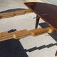 Half-moon console table, extendable in Empire style.