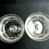 Coupes à champagne cristal Baccarat style Louis XV gravées d'acanthes et de rubans