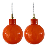 Set of two orange opaline handhelds