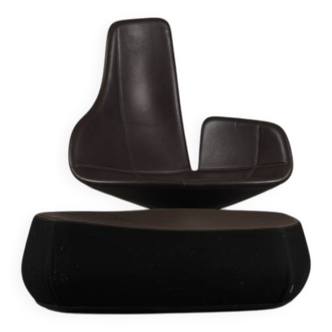 Fjord lounge chair and pouf by Patricia Urquiola for Moroso, Italy 2000s