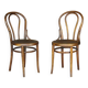 Pair of kohn n°18 1/2 bistro chairs from 1900, wooden seat - no thonet -