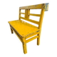 Yellow wooden school bench, 1960s