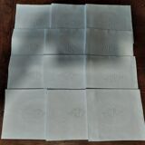 Antique napkins damask linen monogram CP series of twelve