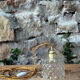 Moulded glass globe walk-in lamp