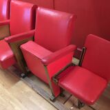 Chairs cinema years 50-60 imitation leather 3 Chair and a folding seat