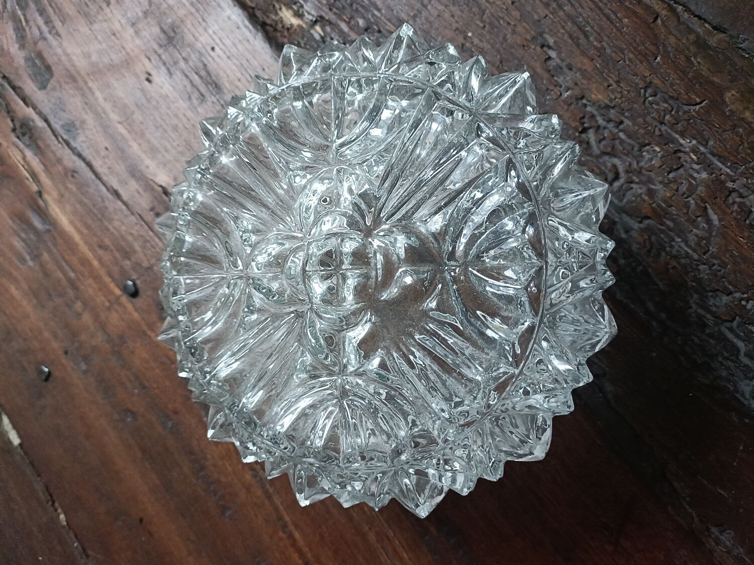 Ceiling light, vintage wall lamp with moulded glass.