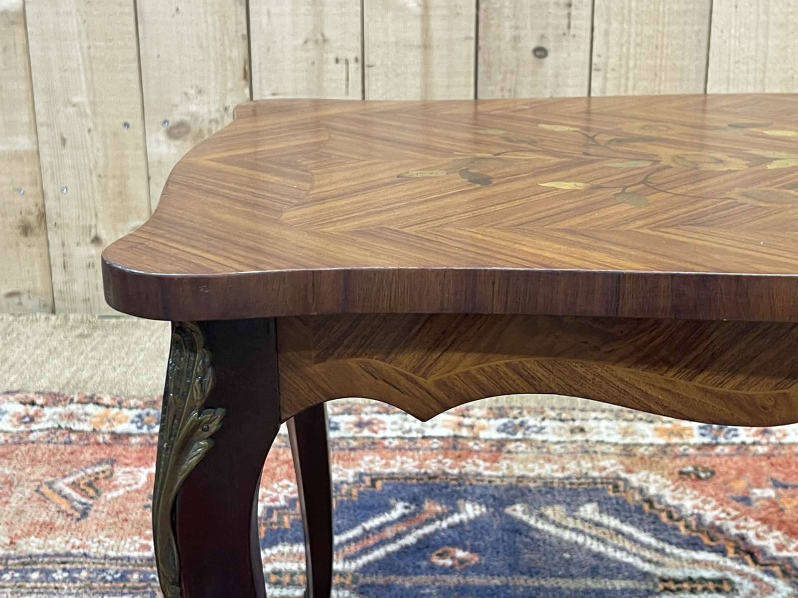 Louis XV style rosewood coffee table from the 1970s