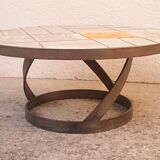 Round ceramic and steel coffee table