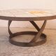 Round ceramic and steel coffee table