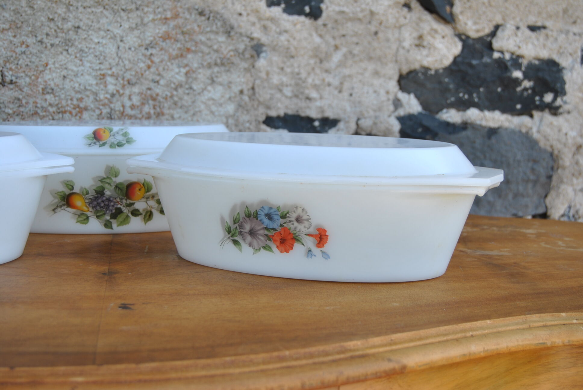 Oval dishes various models - arcopal - 70s - authentic vintage