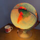 World map lamp Scan-globe Denmark vintage 1972 swivel & tiltable