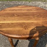 Oval solid oak table with 4 extensions