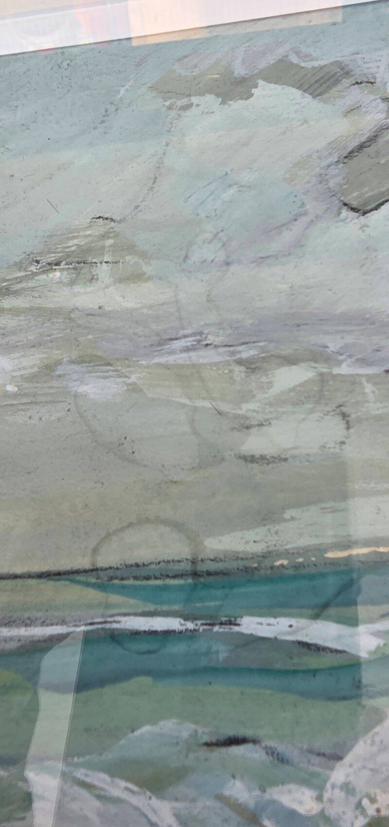 Gardey Germaine, Marine Gouache Rocky Coast circa 1970