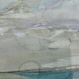 Gardey Germaine, Marine Gouache Rocky Coast circa 1970