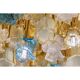 Decorative Gold Murano Glass Flushmount with Floral Motif