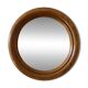 Large round antique solid wood mirror, 49cm