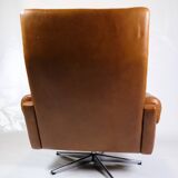 Armchair made in cognac leather, danish design from 1980s