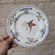 Vintage Longchamp plate handmade with bird and flower decoration, 25.5cm.