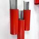 Set of 10 mid-century red and chrome wall lamps by Stilnovo, Italy 1970s