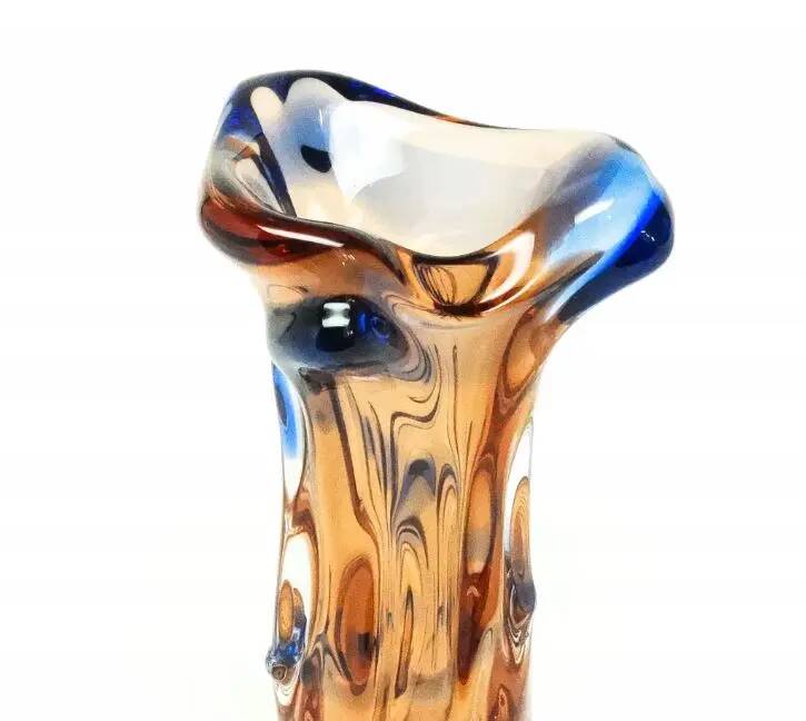 Vase moderne du milieu du siècle, en verre, conçu par J. Hospodka, Tchécoslovaquie, années 1960.
