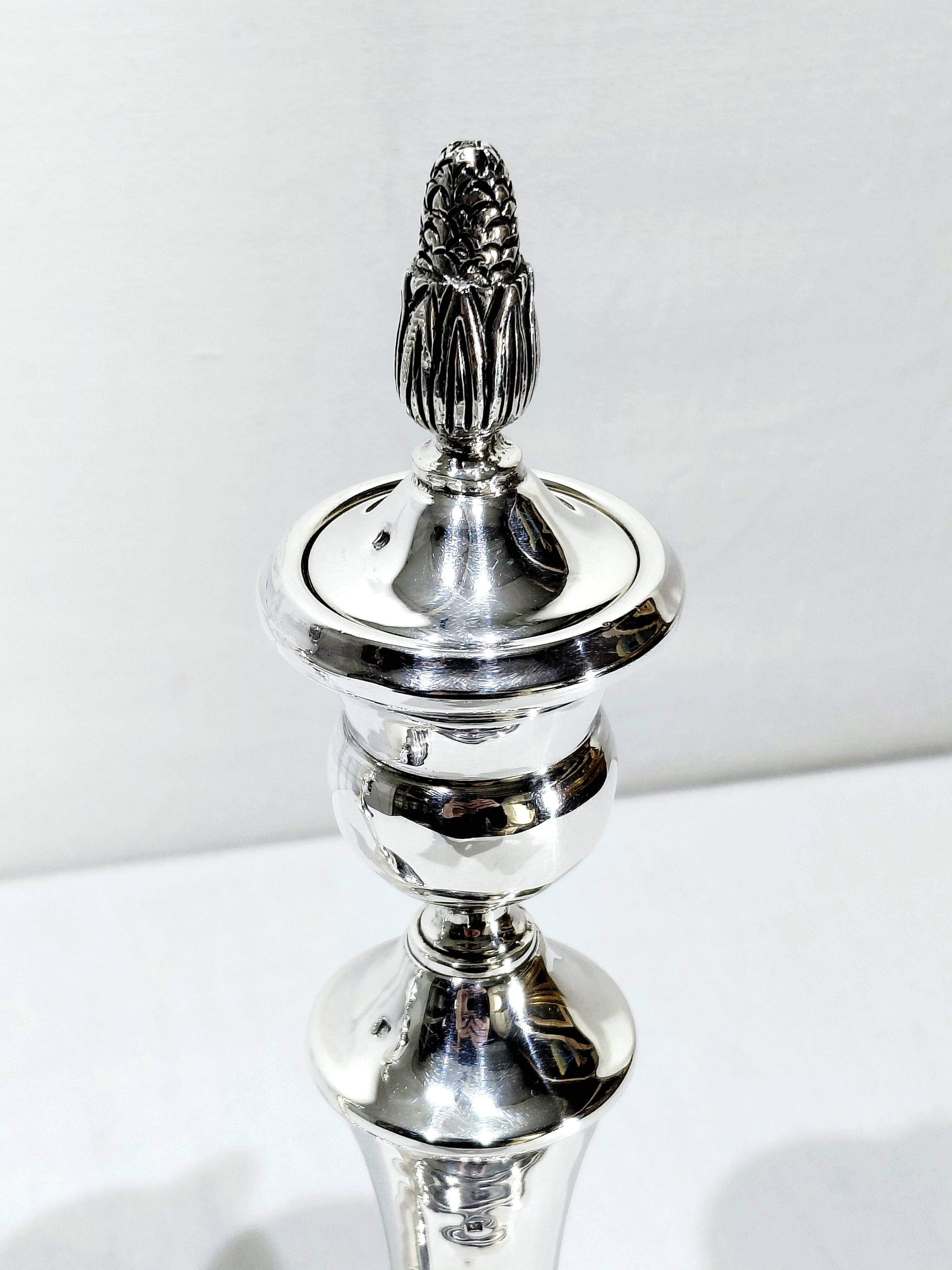 Pair of Silver Candle Holders Egypt