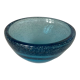 Beautiful and heavy blue bubbled glass cup