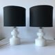 Pair of white marble lamp