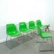 Set groene kunststof chromen buisframe stoelen Helmut Starke Zweden