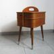Mid century sewing box with / side table. asystent teak 1960/70s