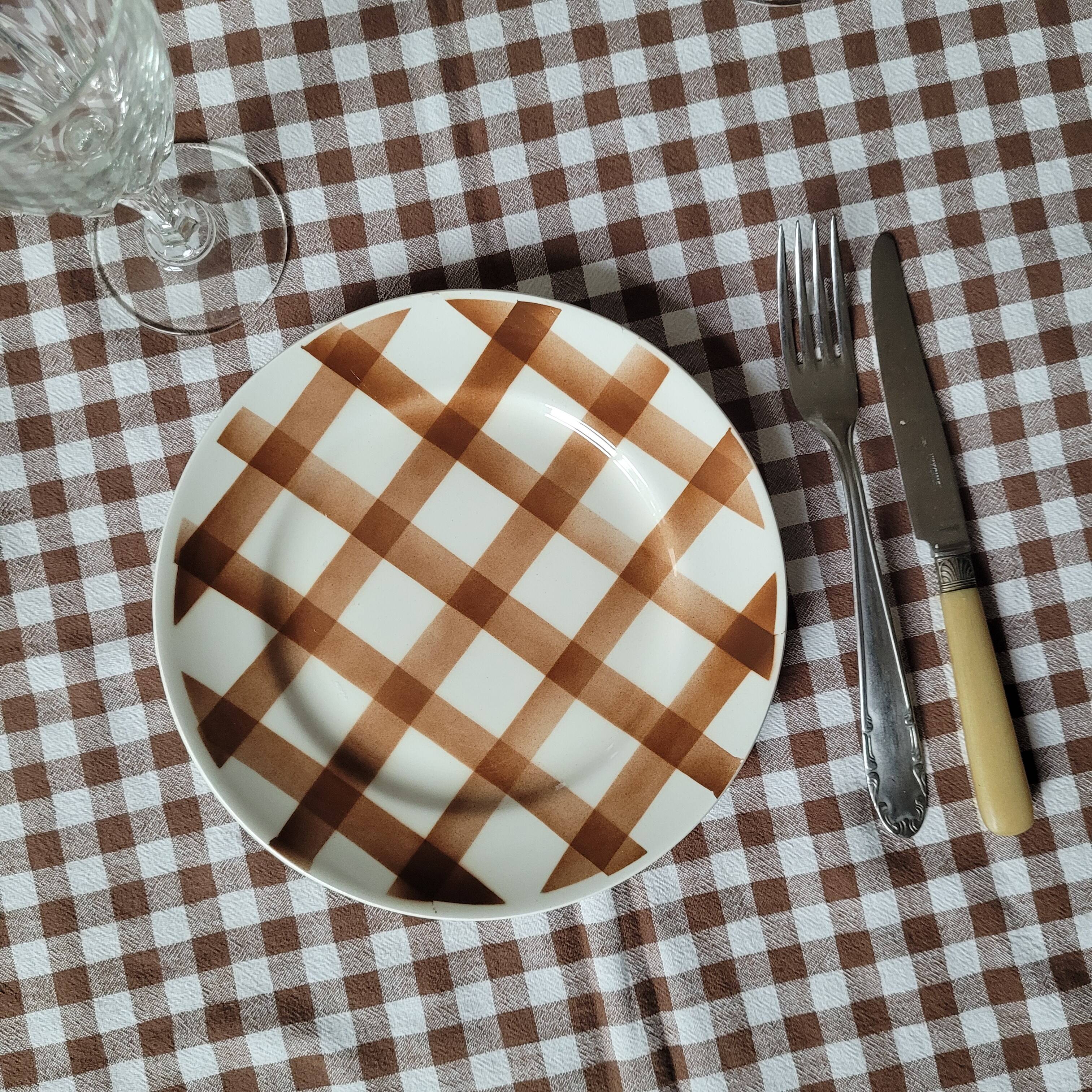 La Redoute x Selency set of 4 brown dessert plates