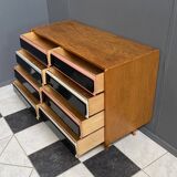 Pink Triple front Jiri Jiroutek sideboard for Interier Praha 1960s