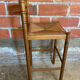 Antique turned wood high bar stool + vintage straw seat