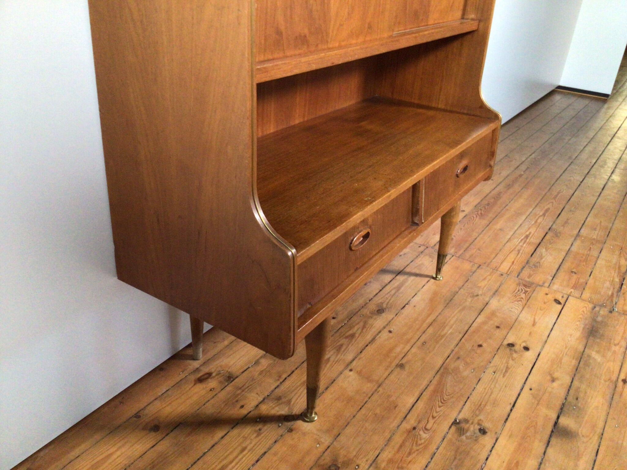 vintage sideboard with drawers and sliding doors