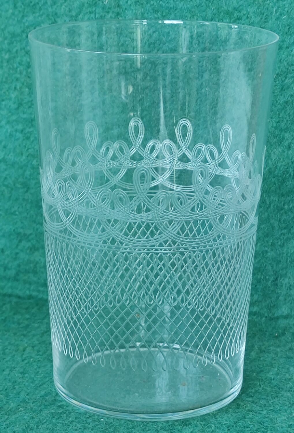 Set 15 old engraved crystal glasses