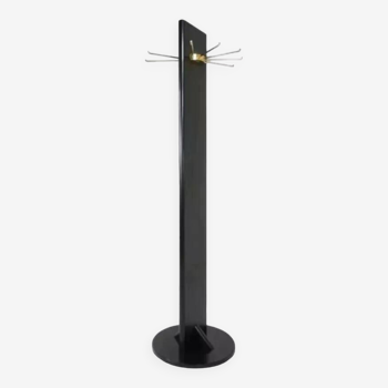 Swivel coat rack in black lacquered wood and brass