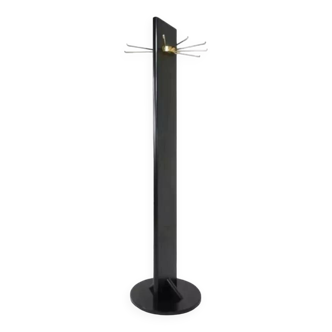 Swivel coat rack in black lacquered wood and brass