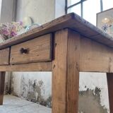 Farmhouse table pine multi-drawers