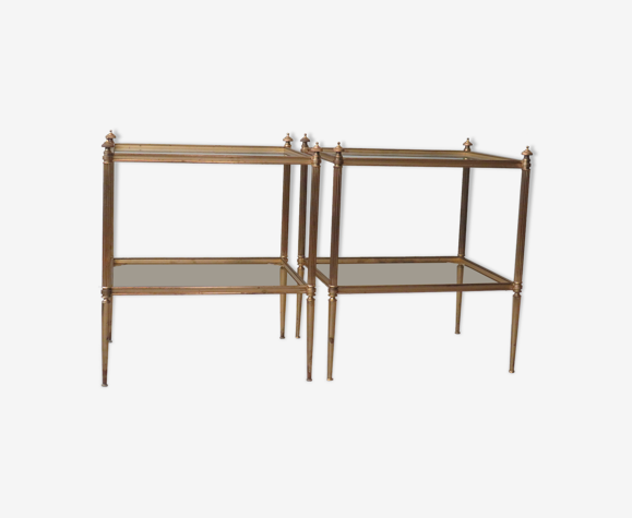 Set de 2 tables bout du canapé style Hollywood Regency 1960