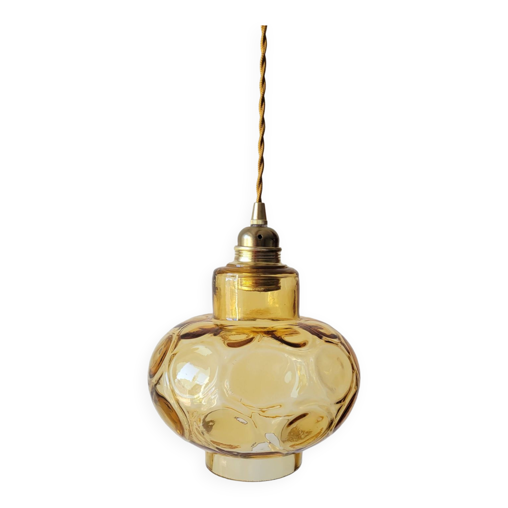 Faceted glass pendant light